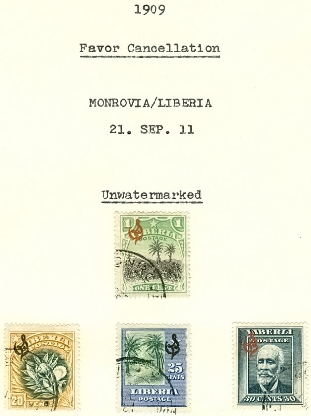 LIBERIA Collectors study #O59 61 #O63 8 1909 Issue  