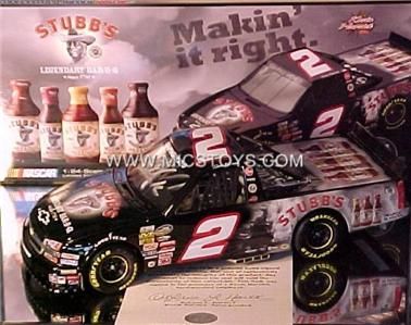   Kevin Harvick #2 Auto Signed Stubbs BBQ SuperTruck Nascar Diecast 124