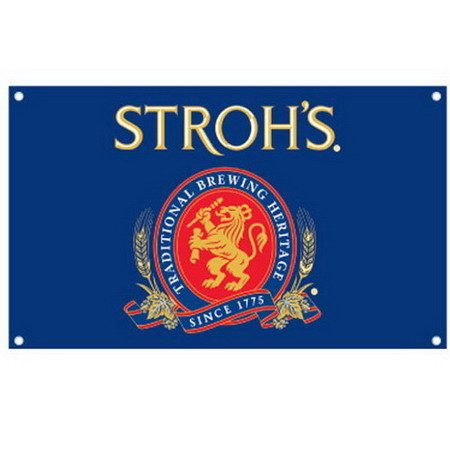 New Licensed Strohs Beer Polyester Wall Banner 5 x 7  