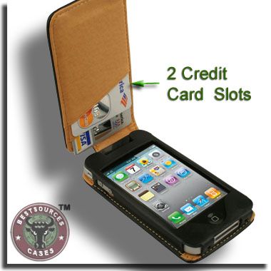 Leather Case for Apple iPhone 4S 4 S G Verizon AT&T A Wallet Pouch FK 