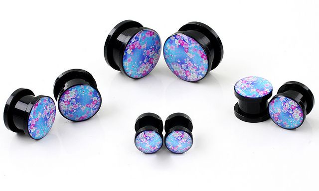 Japanese Spring Flower Blossom EAR Flesh PLUGS GAUGES  