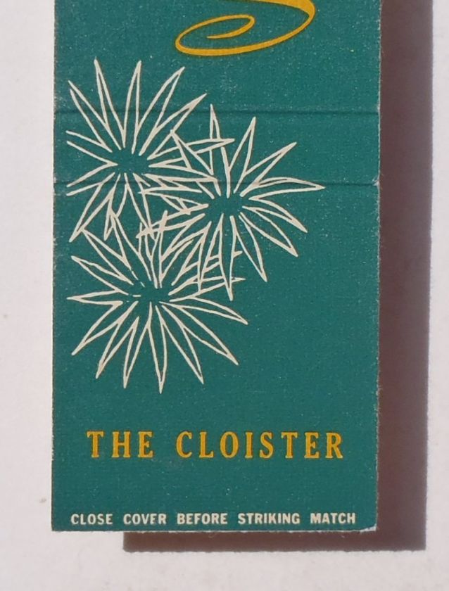 1960s? Matchbook The Cloister Sea Island GA Glynn Co MB  