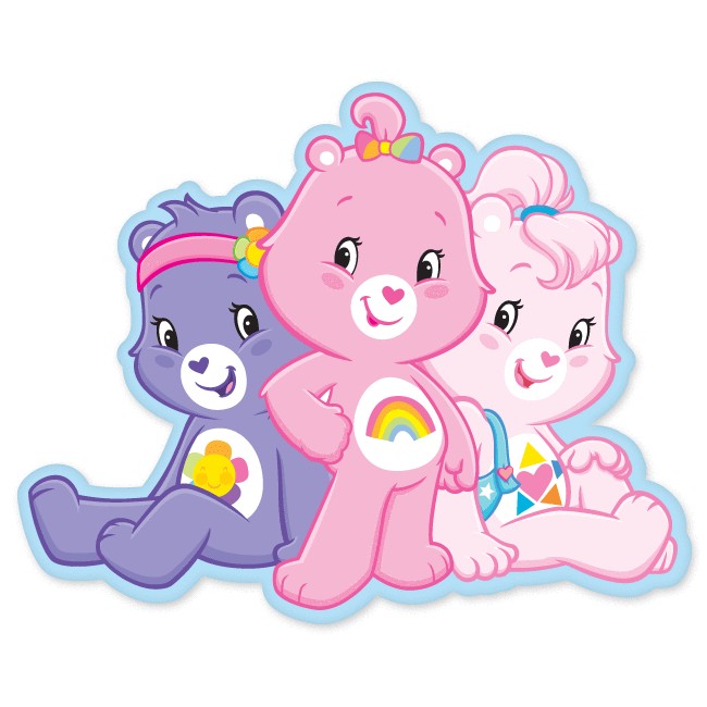 Care Bears three bears together bumper sticker 5 x 4  