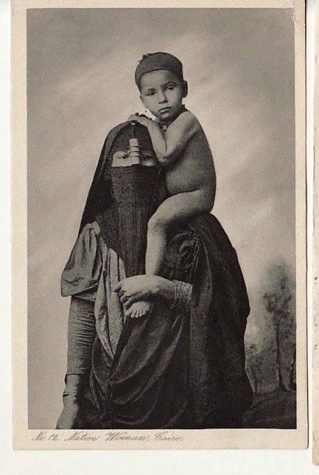 AFRICA EGYPT, CARIO NATIVE WOMAN with BABY postcard  