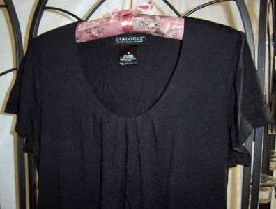 Dialogue Short Sleeve Scoopneck Top w/ Pleating Various Sizes NWOT 