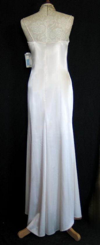   Jessica McClintock Ivory Satin Charmeuse Formal Dress Size 8  