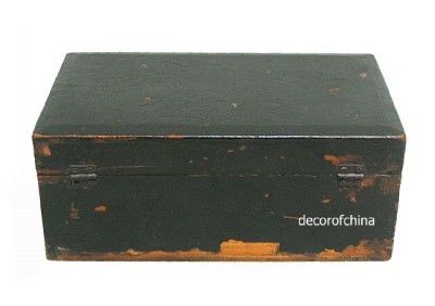 Chinese Antique Small Black Wood Storage Chest SE01 13  