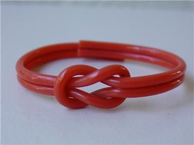   Plastic Kids Cuff Bangle Bracelet Love Knot Small Orange Tested  