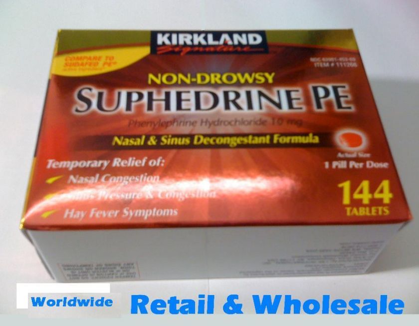    Drowsy Suphedrine PE 144 ct,Nasal& Sinus Decongestant Formula  