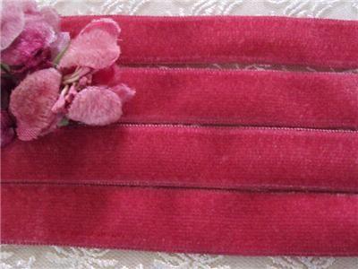 SILK/RAYON 1940s FRANCE VELVET/SATIN RIBBON 5/8 W  