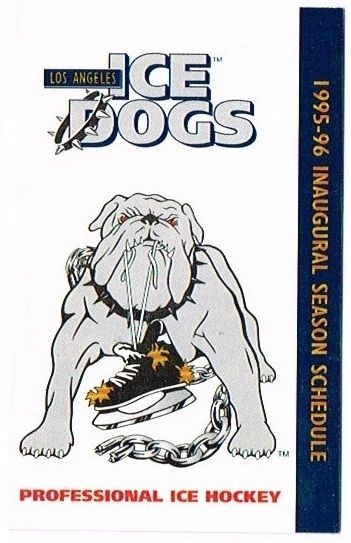 1995 96 Los Angeles Ice Dogs Hockey Pocket Schedule IHL  