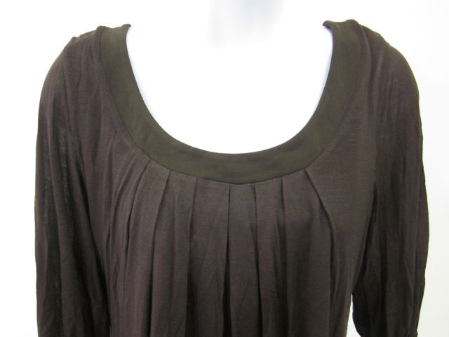 BORDEAUX Brown Scoop Neck Top Blouse Shirt Sz M/L  