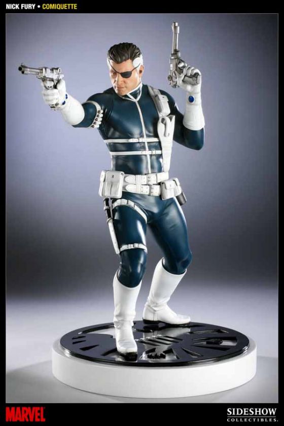 Sideshow Marvel Agent Nick Fury Comiquette Statue   Shield   Ironman 