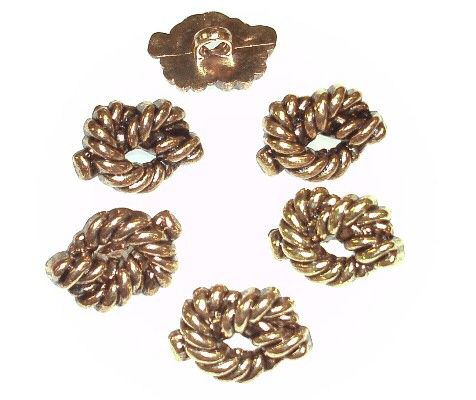 Gold Nautical Rope Knot not Plastic Buttons 3/4wide  