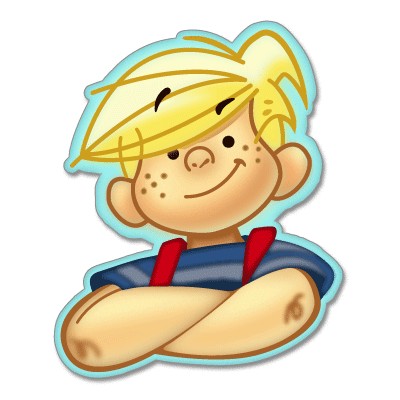 Dennis the Menace comic bumper sticker decal 4 x 4  