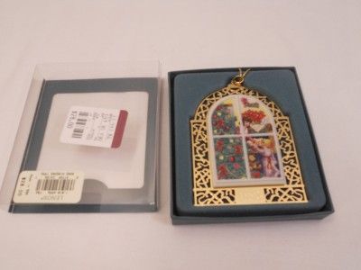   Ornament Windows 1996 Gold Filigree Decorating Skating Xmas  