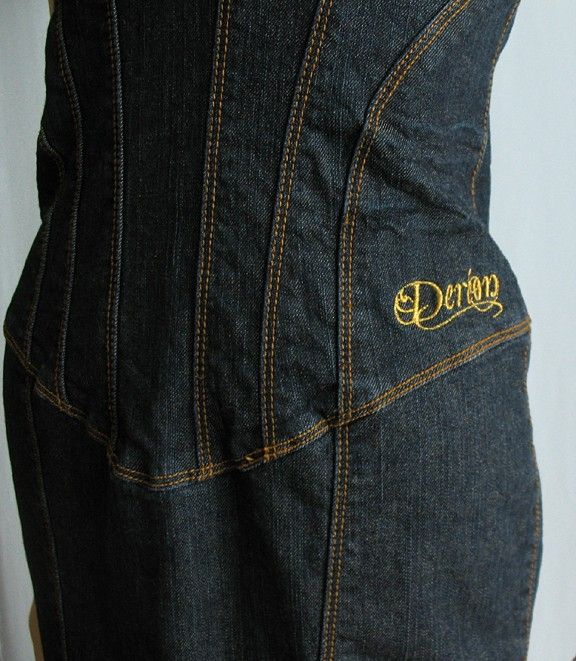 Dereon Denim Bustier Sexy Mini Jean Dress M #2026  