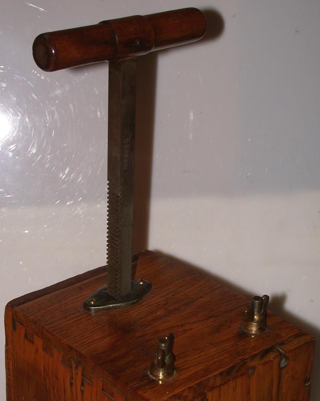 Antique 19C Dynamite Plunger Blasting Machine  