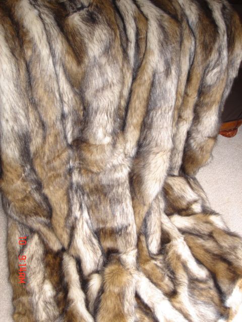 Brown Faux Fur Blanket Fake Fox Fur Queen Size  