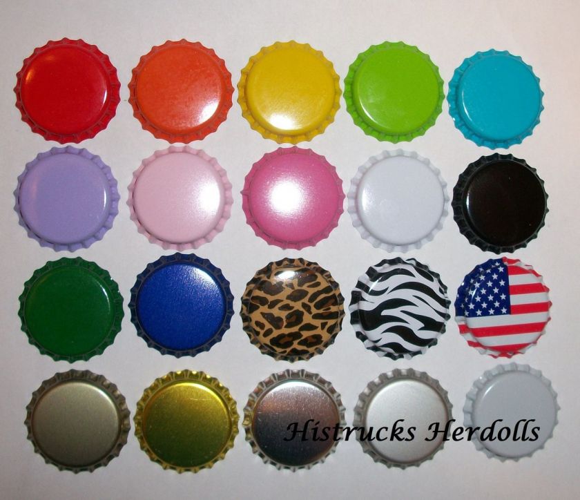 100 pcs MIX NEW BOTTLE CAPS LOT YOUR CHOICE OF COLORS  