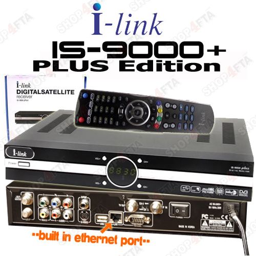   IS 9000 PLUS FTA SATELLITE RECEIVER + BONUS iLINK FREE TO AIR 8000 210