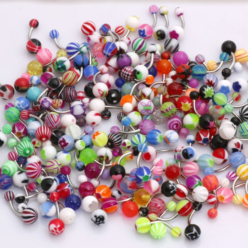 Wholesale Lot 50pcs Belly Navel Button Rings Barbells  