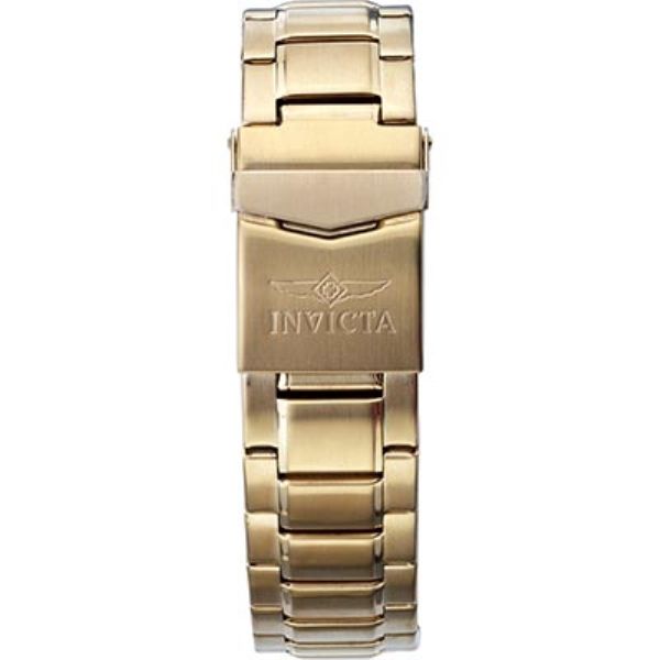 Invicta Collection Chronograph Gold Dial 18k Gold Plated Stainless 