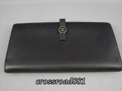   Chanel Black Caviar Skin Leather Wallet Very Good Condition  