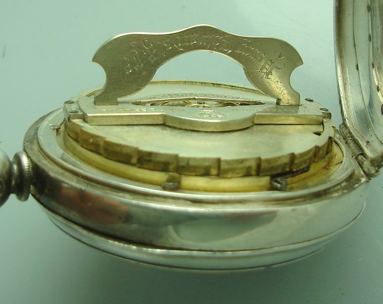 RARE ANTIQUE JACOT & BOVY STERLING KW POCKET WATCH L@@K  