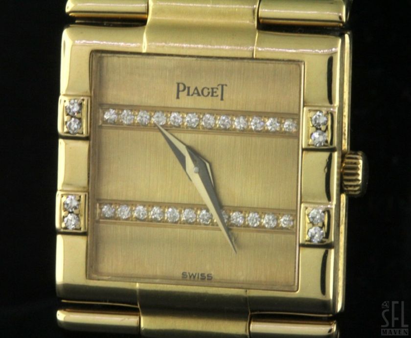PIAGET 81327 HEAVY 18K GOLD EXQUISITE .35CT VS1/F DIAMOND LADIES WATCH 