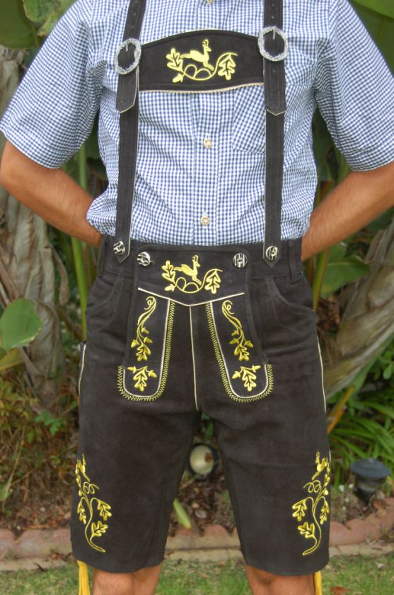   KINGDOM PLATTLER w/golden embroidery Lederhosen Size 40  