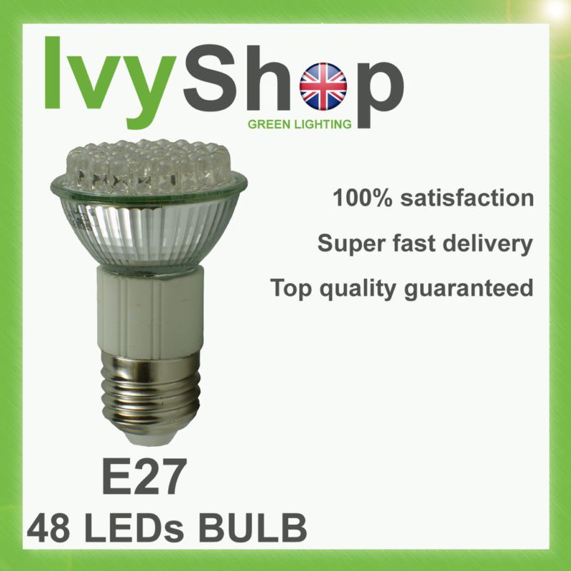 1x E27/ES/PAR16 48 LED BULB WARM WHITE UK SELLER  