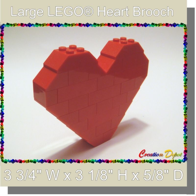 LEGO® Fashion Jewelry Large Heart Brooch Pin  