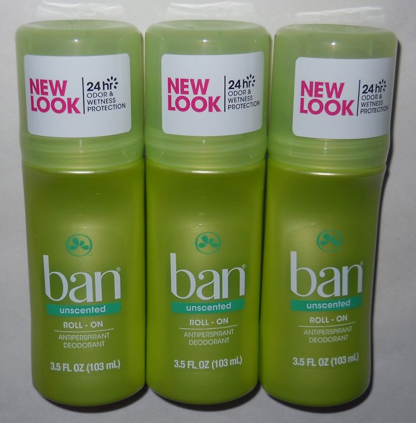 Unscented Ban Roll On Antiperspirant Deodorant  You will receive 3 