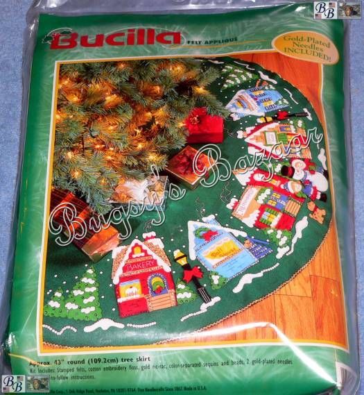 Bucilla CHRISTMAS VILLAGE Felt Tree Skirt Kit  