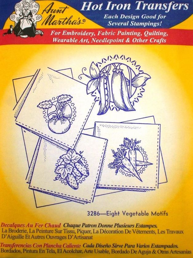 New Aunt Marthas Vegetable Pattern Transfer Embroidery  