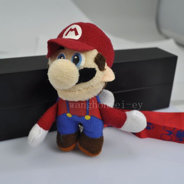 2012 new super mario handmade mobile phone&key Chain stand plush doll 