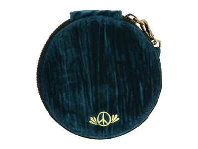 NEW LUCKY BRAND TEAL PEACE COIN PURSE WALLET WRISTLET BAG  