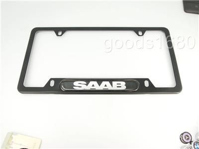NEW SAAB Black Chrome Stainless Steel License Plate Frame Holder 9 3 9 