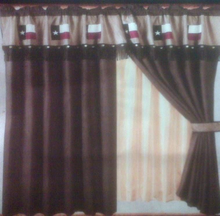 Western Texas Flag Curtain Drape Window Treatment  