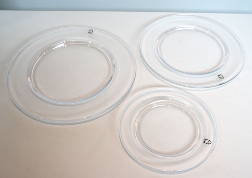 Ichendorf Milano Glass Plates, set of 3 NEW  