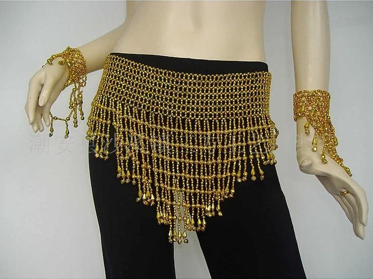 Belly Dance Belly Costume Accessory Bead&Bell Hip Skirt Scarf Belt 