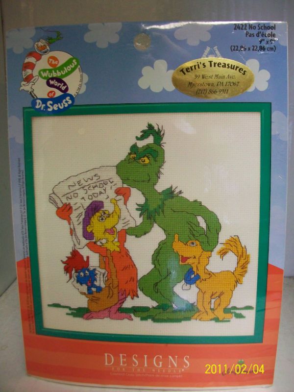 DESIGNS COUNTED CROSS STITCH KIT DR. SEUSS NO SCHOOL  