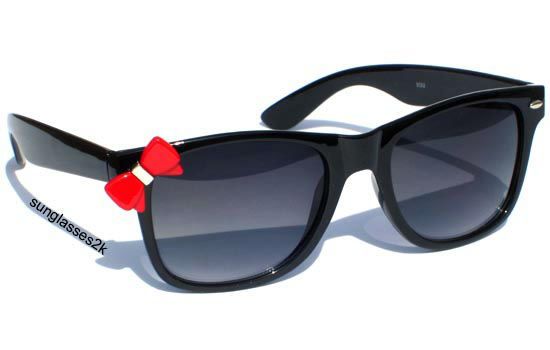 CUTE RED BOW SUNGLASSES COOL Kitty Sexy Pretty Wayfarer Sunnies Shades 