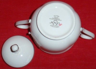   China LENOX Courtyard Platinum Sugar Bowl and Creamer Set retail $203