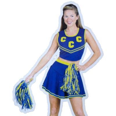 CHEERLEADER COSTUME pep squad pom poms M free ship  