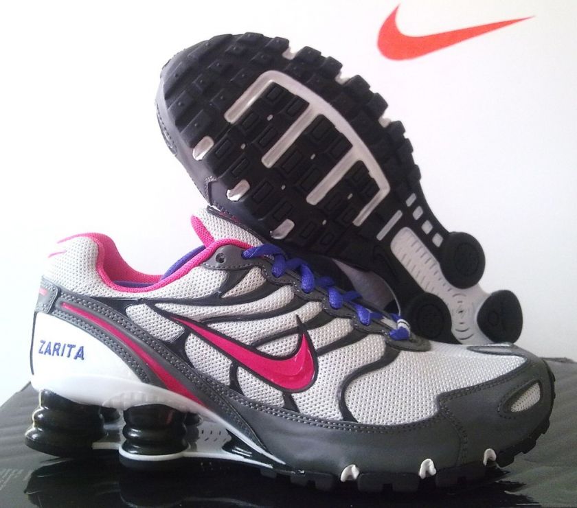 Nike Women iD Shox Turbo+ VI Silver/Dark Grey sz 6.5  