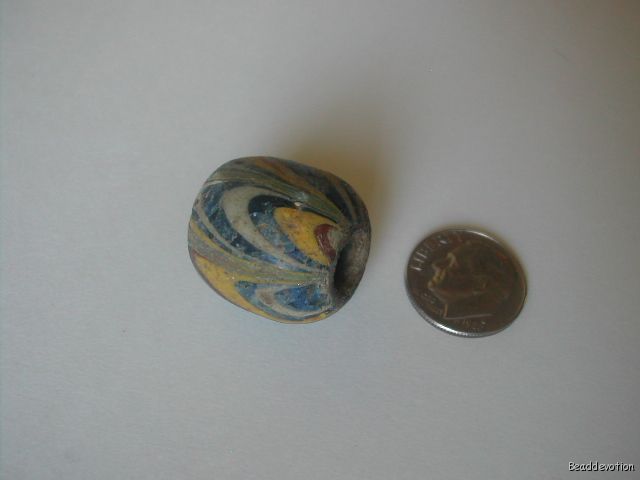 Rare Majapahit Indonesian Feather Glass Bead East Java  