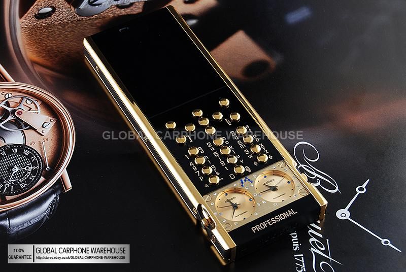 New & Unlocked GOLD Quadband Steel 8800 SUPER LUXURY WATCH Cell 