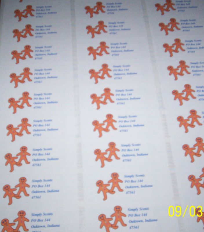 Custom Return Address Self Stick Labels/Gingerbread Men  